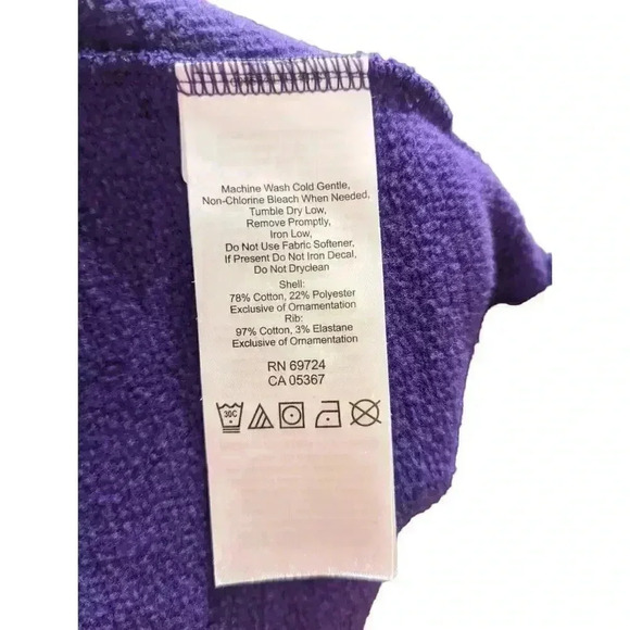Columbia Clemson Purple Long Sleeve Cowl Neck Sweat Shirt Size Large - Picture 8 of 9